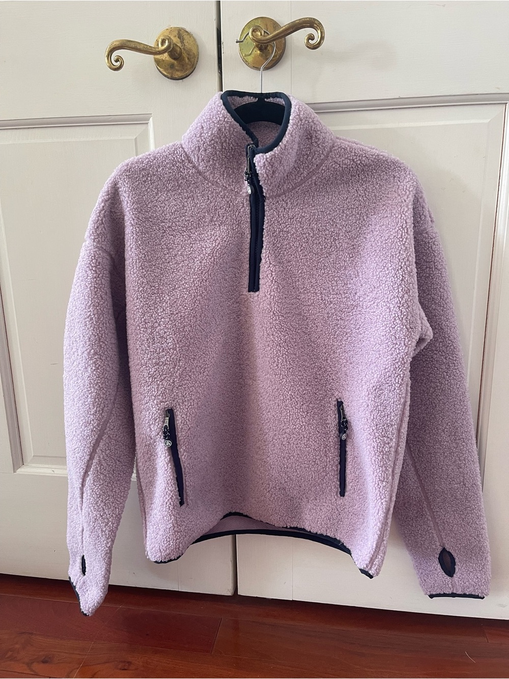 Brooks Brothers Lavender Teddy Sherpa Quarter-Zip Jacket